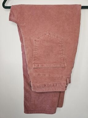 American Eagle Pink Corduroy Pants Stretch High Rise Size 14 Short